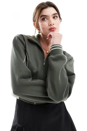 Cotton On Cotton On graphic cropped zip through fleece in green