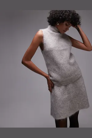 SELECTED Femme high neck knitted sleeveless jumper in grey