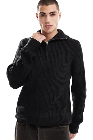 Brave Soul Quarter zip funnel neck jumper in