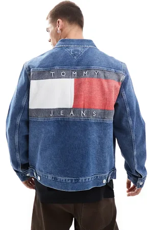 Tommy Hilfiger Denim trucker jacket in mid wash-Blue