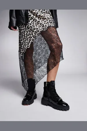 River Island Lace up patent ankle boots in