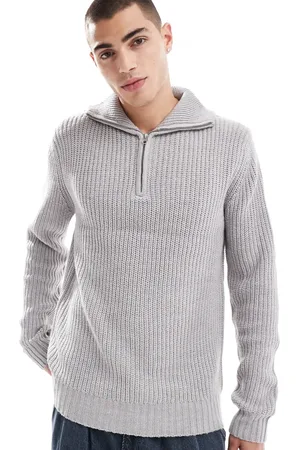 Brave Soul Quarter zip funnel neck jumper in