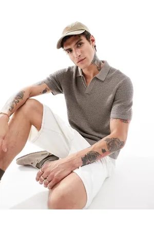 Abercrombie & Fitch Textured knitted polo in
