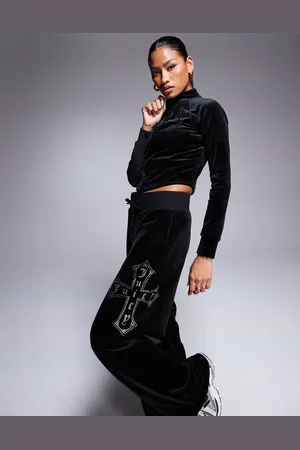 Juicy Couture Velour cross wide leg trackies in (part of a set)