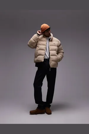Lacoste Padded cord puffer jacket in -Neutral