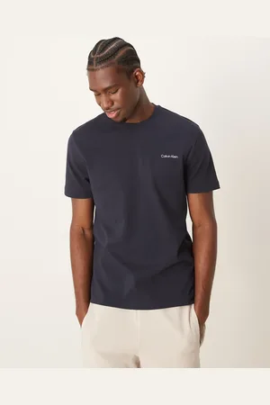 Calvin Klein Micro logo interlock t-shirt in navy
