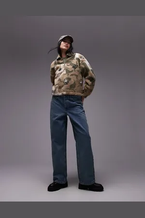 Lacoste Half zip camo sweatshirt in -Neutral