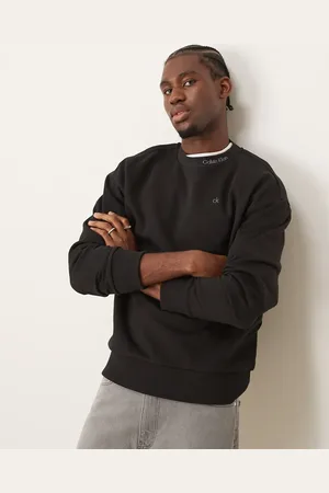 Calvin Klein Neck logo sweatshirt in black