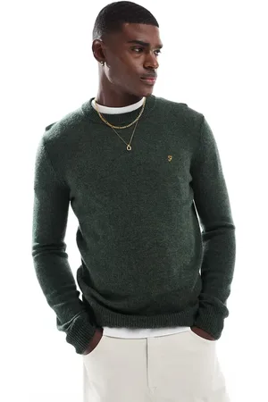 Farah Birchall lambswool jumper in green