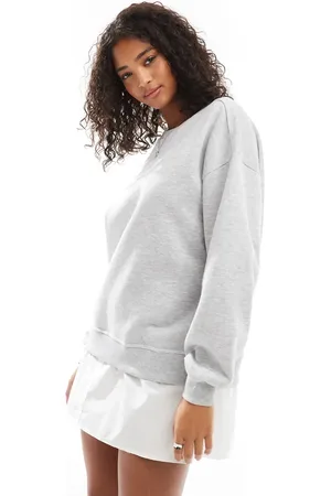 ONLY Layered sweat mini dress in light grey