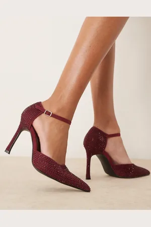 Glamorous Pointed high heeled court shoes in -Red