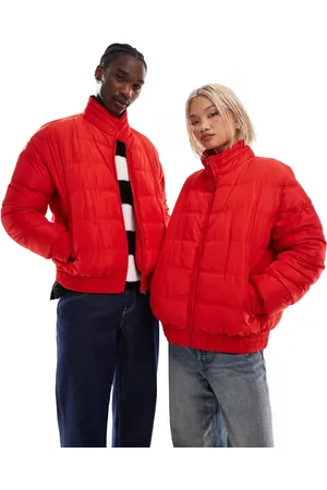 Reclaimed Unisex zip through puffer jacket in -Multi