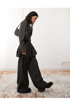 COLLUSION Wide leg tailored pants in (part of a set)-Grey