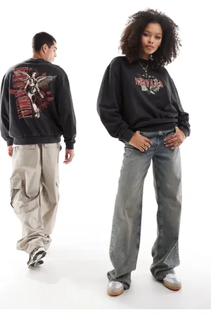ASOS Unisex oversized licence sweatshirt with Nirvana prints in
