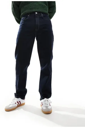 Farah Norwood loose jeans in denim rinse-Navy