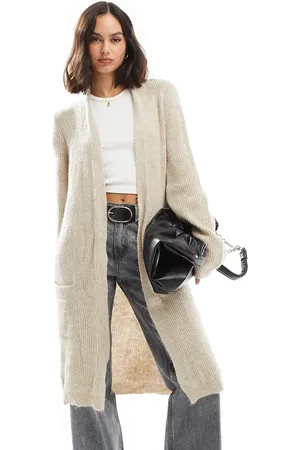 ONLY Longline open cardigan in light -White