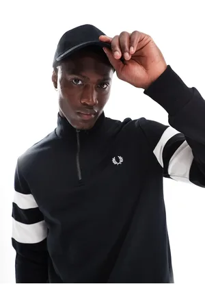 Fred Perry Tipped half zip sweatshirt in