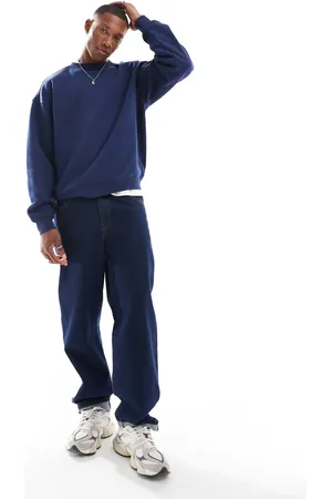 Cotton On Cotton On box fit crew fleece sweatshirt in -Blue