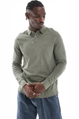 Tommy Hilfiger 1985 regular long sleeve polo shirt in olive-Green