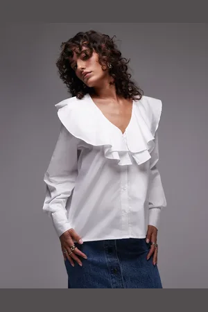 SELECTED Femme ruffle shirt in white