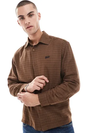 Pull&Bear Mini check long sleeve shirt in