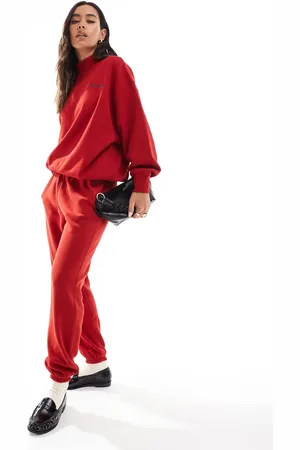 Ralph Lauren Icon logo cuffed trackies in red