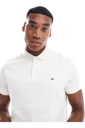 Tommy Hilfiger Cotton essential polo shirt in ivory-White