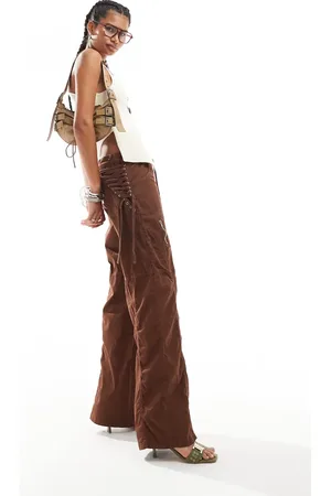 The Kript Carver cargo pants with adjustable drawstring waist and lace up panel back in