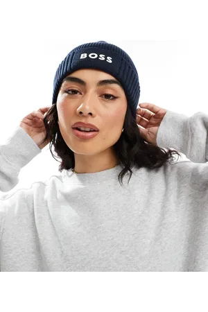 HUGO BOSS BOSS Asic fisherman beanie in with white logo