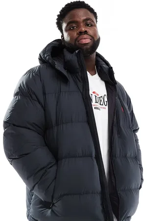 Ralph Lauren Big & Tall icon logo hooded down puffer jacket in