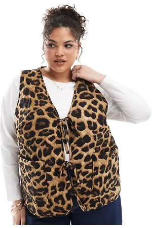 ONLY Quilted vest in leopard print
