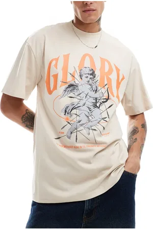 Sixth June Glory angel printed oversized t-shirt in -Neutral