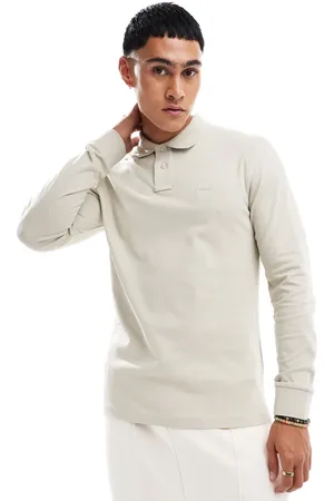 HUGO BOSS Passerby long sleeve polo shirt in -Neutral