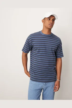 New Look Oversized stripe t-shirt in indigo and navy