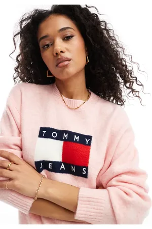 Tommy Hilfiger Turtleneck long sleeve knit top in pink