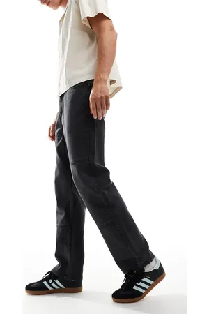 Native Youth Relaxed straight leg jeans in acid wash black