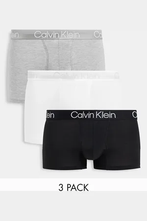 Calvin Klein Modern Structure 3 pack trunks in black/white/grey