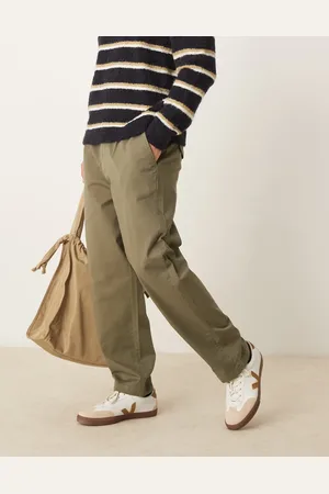 Barbour Washed stretch twill relaxed fit pants-Green