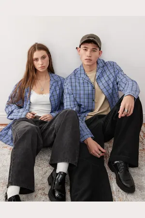 Reclaimed Unisex oversized check shirt