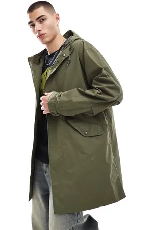 Pretty Green Longline parka with logo arm patch in