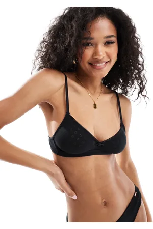 Dorina Pointelle non padded bralet with rosebud detail in