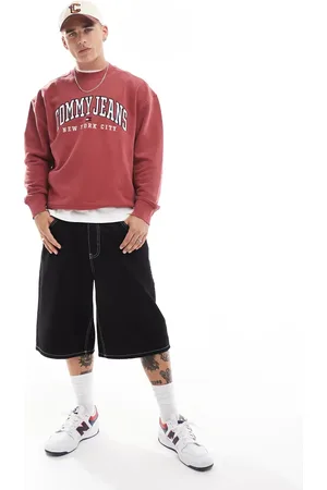 Tommy Hilfiger Varsity logo sweatshirt in washed red