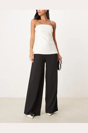 Pimkie Drawstring tie waist wide leg pants in