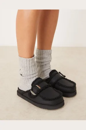 Raid Kylie teddy mules in black