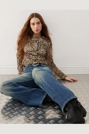 COLLUSION Ribbed leopard print cardigan-Brown