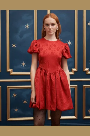 Sister Jane Drop hem jacquard mini dress in