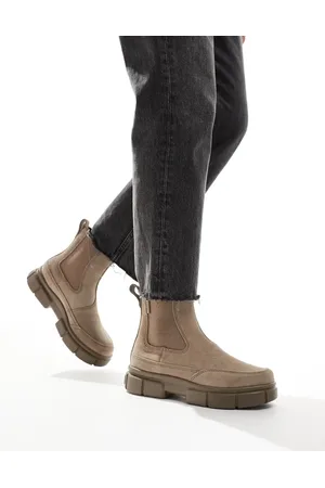 sorel Explorer STRT suede chelsea boots in omega taupe and wet sand-Brown