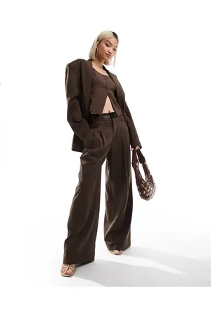 Bershka Oversized wide leg tailored pants in