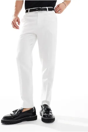 ASOS Smart tapered fit textured pants in grey