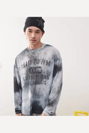 COLLUSION Long sleeve skater mesh t-shirt with all over print and graphic
